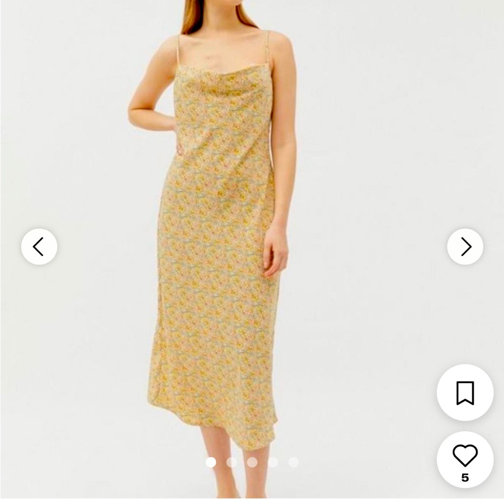 Urban Outfitters Tan Cream Slip Dress Midi